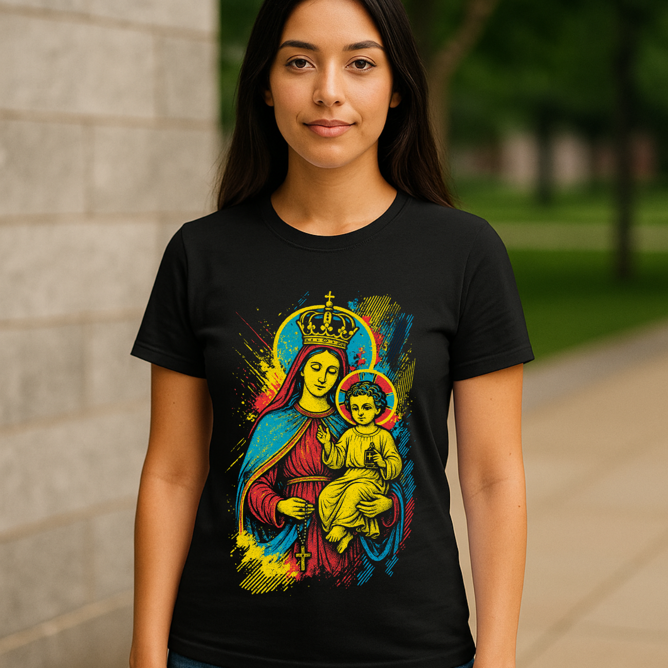 Camiseta Feminina Algodão Nossa Senhora do Carmo