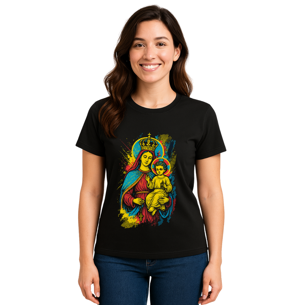 Camiseta Feminina Algodão Nossa Senhora do Carmo