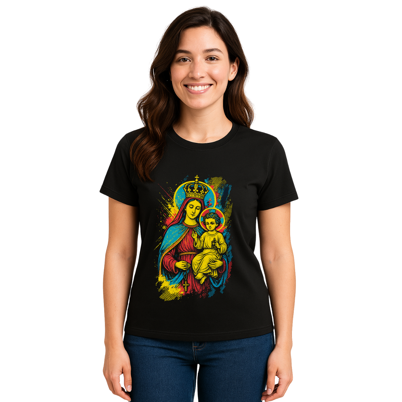 Camiseta Feminina Algodão Nossa Senhora do Carmo