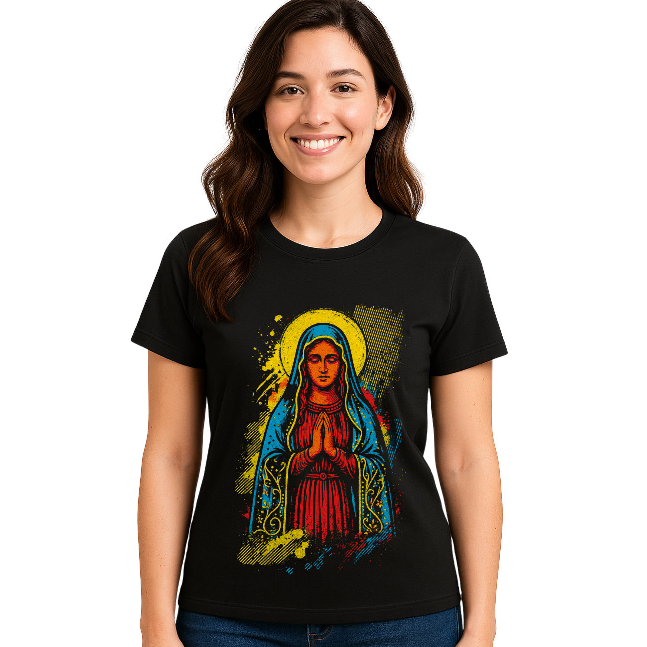 Camiseta Feminina Algodão Básica Santa Sara
