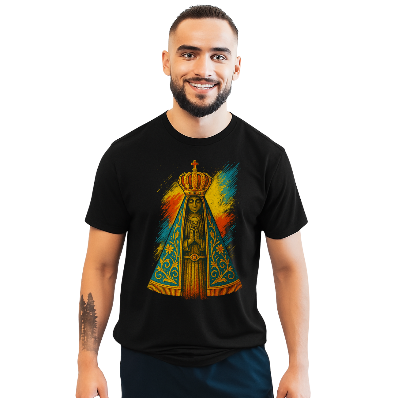 Camiseta Masculina Nossa Senhora Aparecida | Fé e Proteção