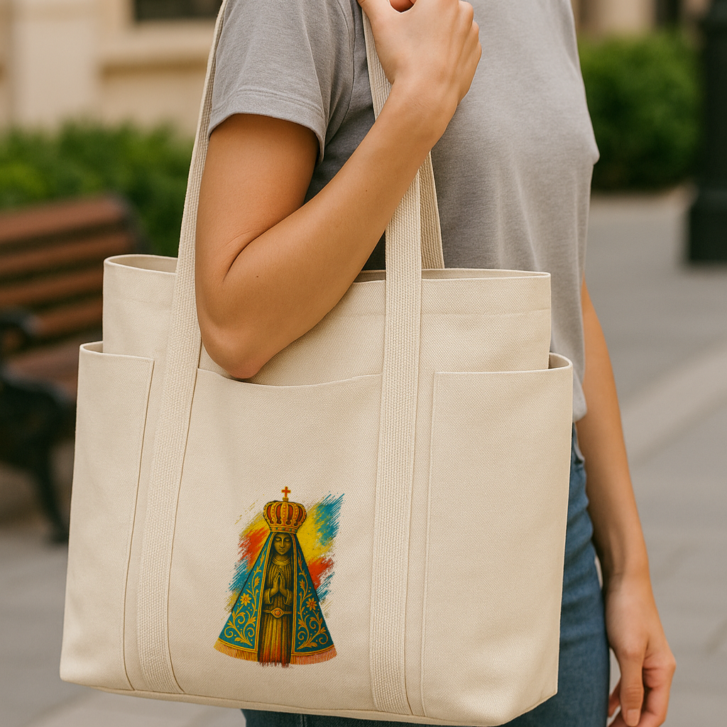 Bolsa Ecobag Grande De Algodão Nossa Senhora Aparecida